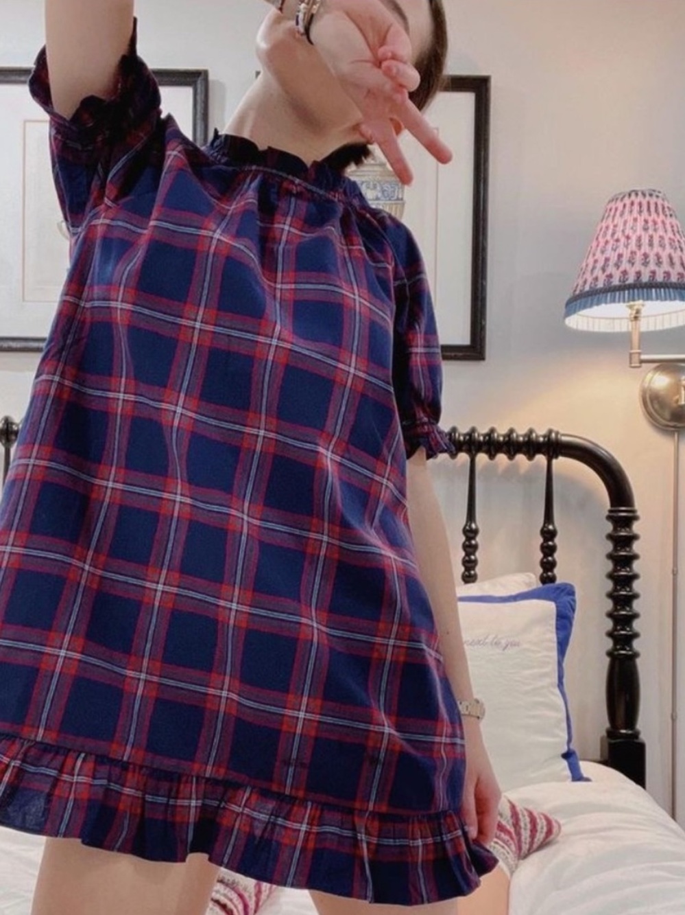 Hill House Katherine Nap Mini in Tartan Plaid Red Blue